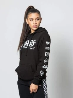 Strike Thru Jr Hoodie - Black -The Urban Hoodie Sales reckless girls womens fleece hoodies strike thru jr hoodie black 28446647320679