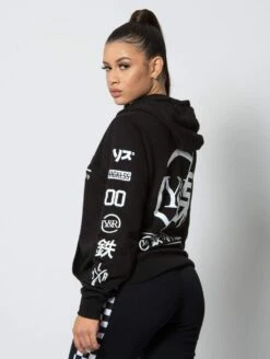 Strike Thru Jr Hoodie - Black -The Urban Hoodie Sales reckless girls womens fleece hoodies strike thru jr hoodie black 6661754486887