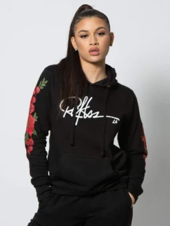 Tribute Jr. Hoodie - Black/Red -The Urban Hoodie Sales reckless girls womens fleece hoodies tribute jr hoodie black red 28437483454567