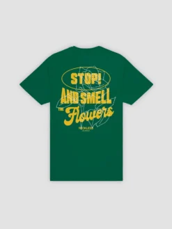 Smell The Flowers Tee - Forest Green