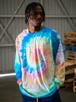 Keep Your Distance Long Sleeve - Tie Dye -The Urban Hoodie Sales young and reckless mens tops long sleeve keep your distance long sleeve tie dye 29158477529191
